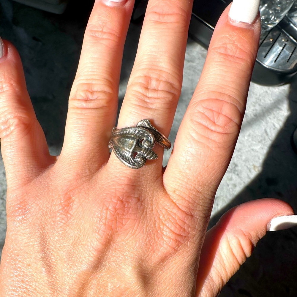 Antique silver spoon ring